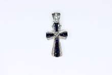  White Gold Cross with sapphires and diamonds