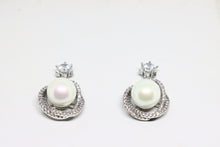  Silver Earring with pearl and zircons