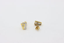 Yellow and White Gold Earrings with diamonds