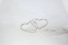  White Gold Earrings Heart with zircons