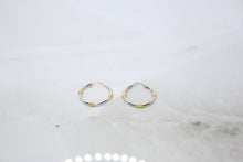  Yellow and White Gold Hoop Earrings