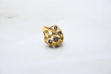  Yellow Gold Ring with Amethysts