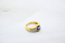  Yellow Gold Diamond Ring with Sapphire