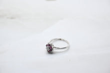  White Gold Diamond Ring with Rubies