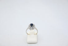  White Gold Diamond Ring with Sapphire
