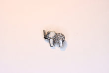 Silver Brooch Elephant with pearl and zircons