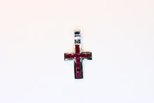  White Gold Cross with rubies
