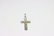  White and Yellow Gold Cross with details