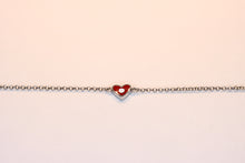  White Gold Chain Bracelet with Heart for Child