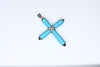 White Gold Cross with turquoise and diamonds