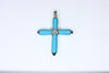 White Gold Cross with turquoise and diamonds