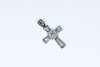 White Gold Cross with aquamarine and diamond