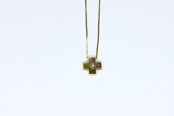 Gold Cross with diamond