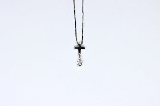 White Gold Cross with diamond