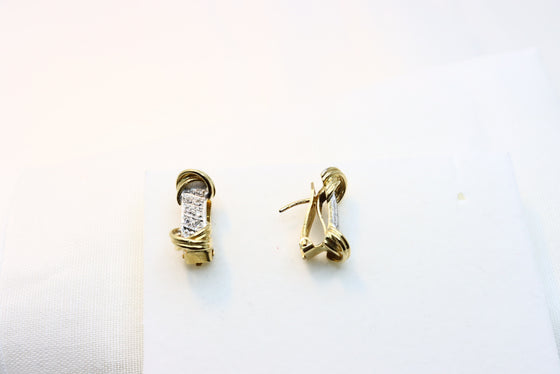 White and Yellow Gold Earrings with diamonds