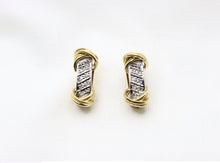  White and Yellow Gold Earrings with diamonds