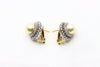 Gold Earrings with pearls and diamonds