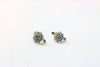 Yellow and White Gold Earrings with diamonds and emeralds