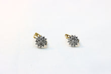  Yellow and White Gold Earrings with diamonds