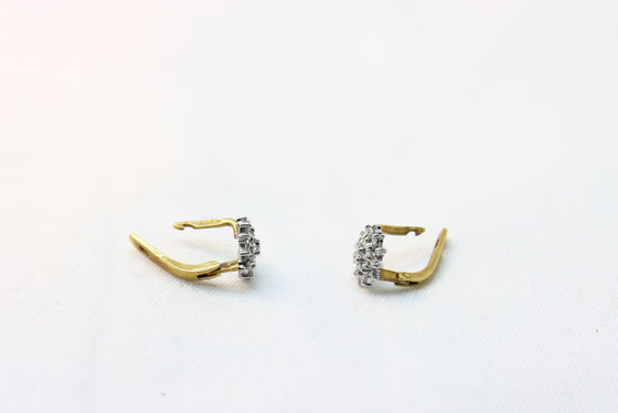 Yellow and White Gold Earrings with diamonds