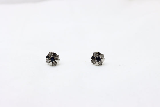 White Gold Earrings with sapphire and diamonds