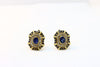 Gold Earrings with diamonds and sapphire