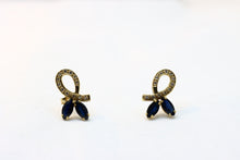  Gold Earrings with sapphire and diamonds