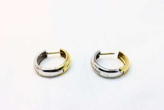 Yellow and WhitebGold Earrings with diamonds