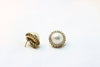 Gold Earrings with pearl and diamonds