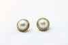 Gold Earrings with pearl and diamonds