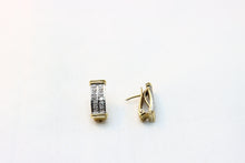  White and Yellow Gold Earrings with diamonds