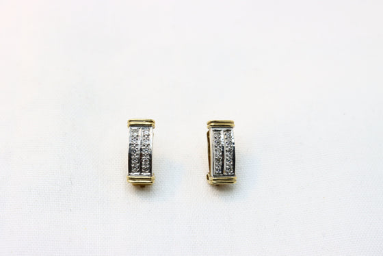 White and Yellow Gold Earrings with diamonds