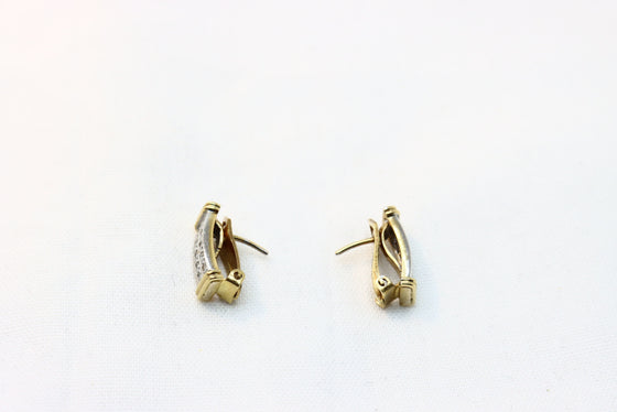 White and Yellow Gold Earrings with diamonds