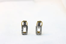  White and Yellow Gold Earrings with diamonds