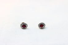  White and Yellow Gold Earrings with rubies and diamonds