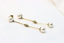  Gold Earrings with pearl and diamonds