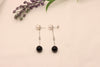 White Gold Earrings with pearl  onyx and diamonds