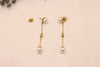 Gold Earrings with pearl and diamonds