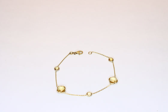 Gold Chain bracelet with citrines