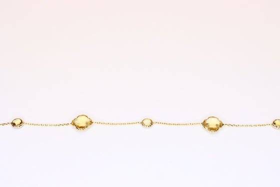 Gold Chain bracelet with citrines