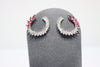 Silver Earrings with zircons and rubies