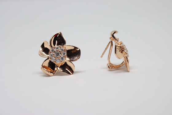 Rose Gold Plated Silver Earrings with zircons