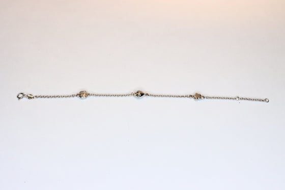 White Gold Chain Bracelet with Charms for Child