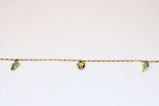 Gold Chain Bracelet with charms for Child