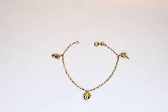 Gold Chain Bracelet with charms for Child