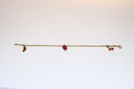 Gold Chain Bracelet with Charms for Child