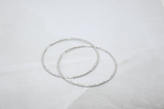 White Gold Hoop Earrings