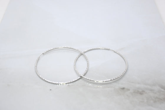 White Gold Hoop Earrings