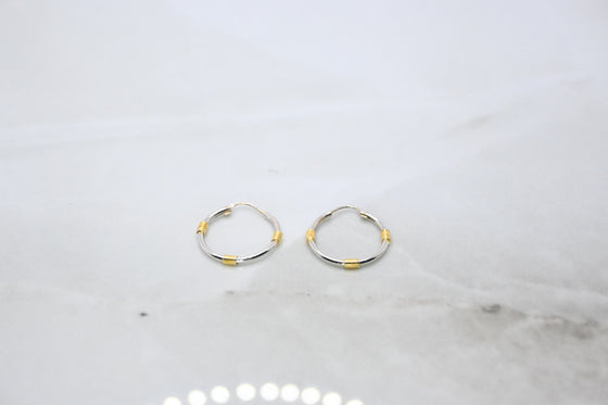 Yellow and White Gold Hoop Earrings