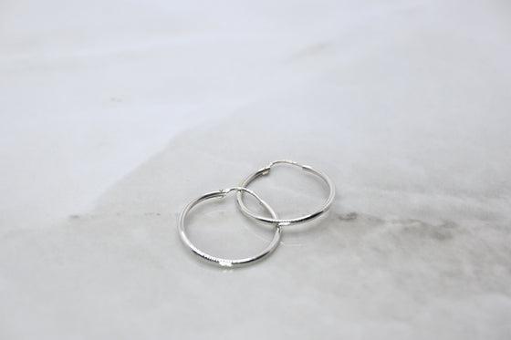 White Gold Hoop Earrings